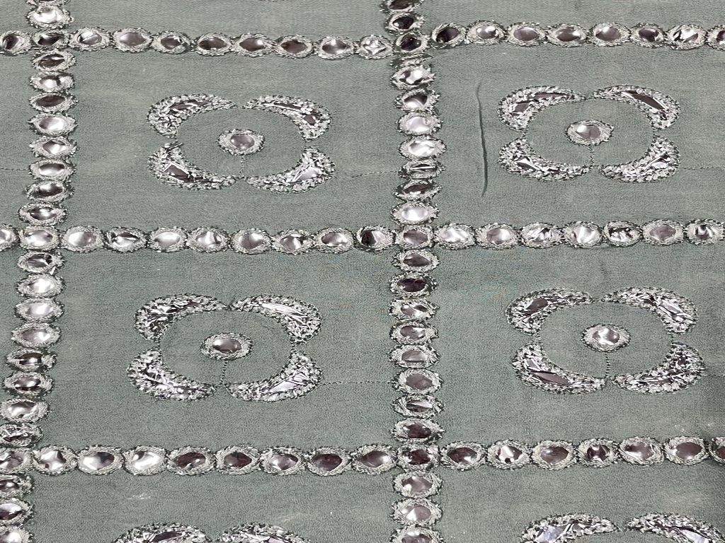 Pista Green Embroidered Georgette Fabric - Kapda Shop