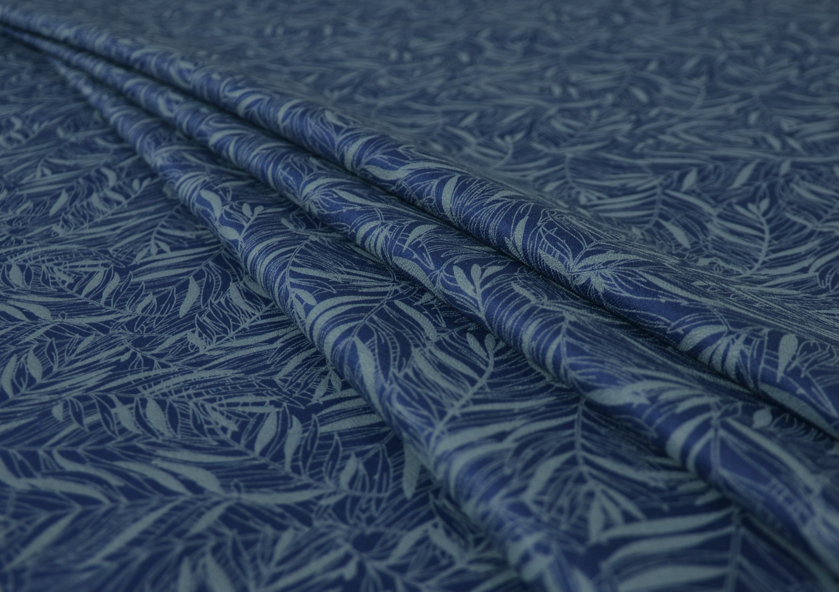 Midnight Blue Floral Shirting Cotton Fabric - Kapda Shop