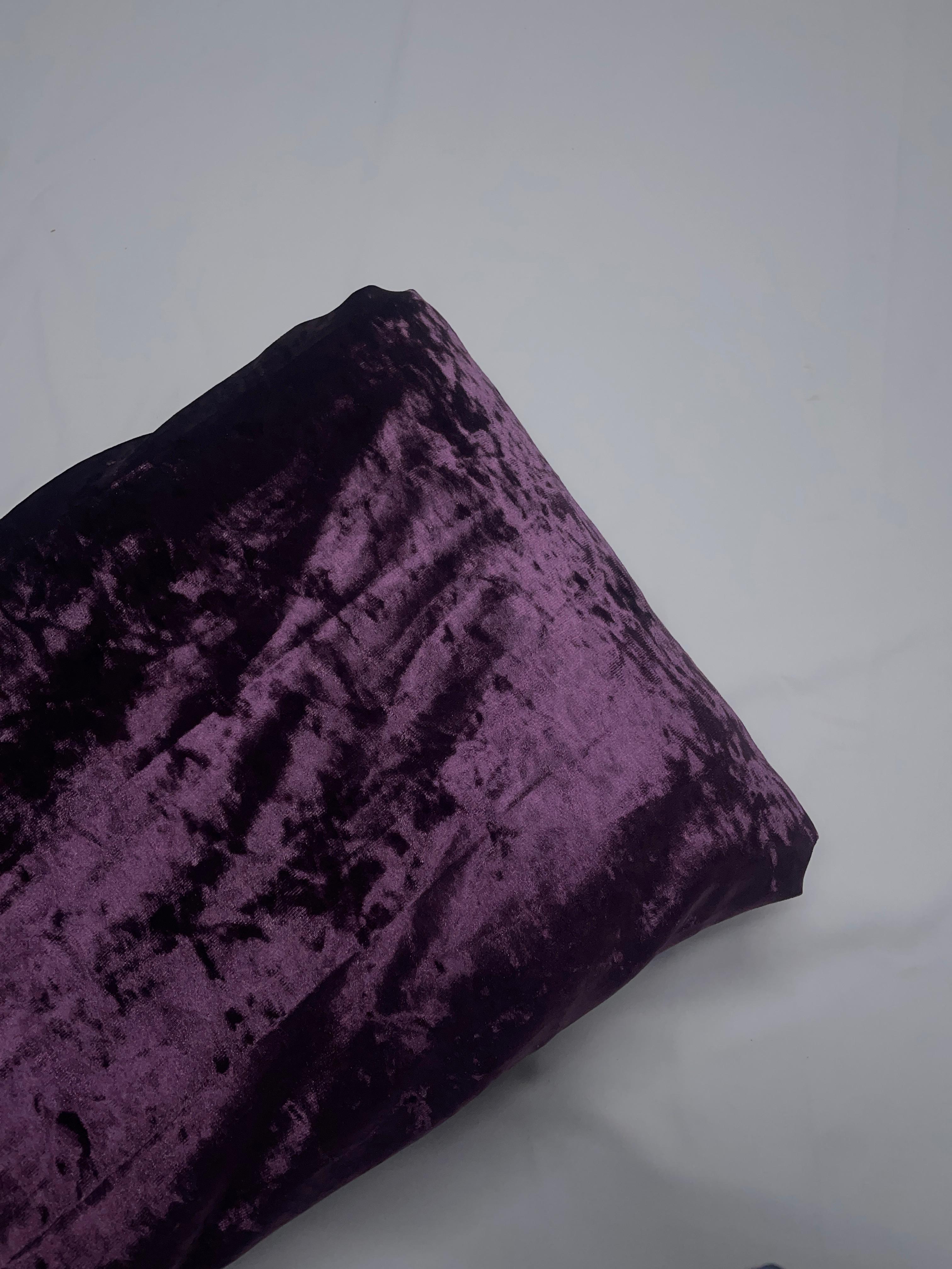 Purple Imported Ice Velvet Lycra Fabric KTEX