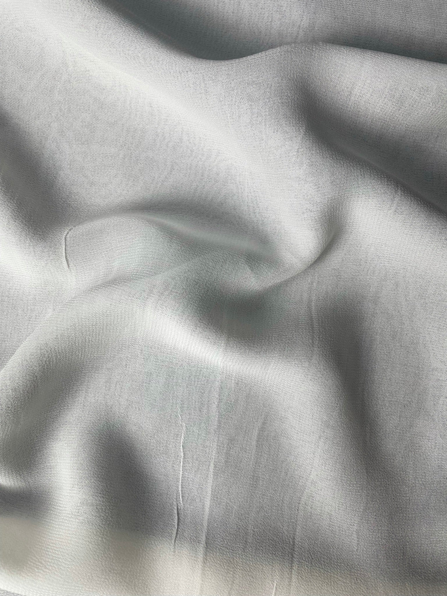 KSJ - White Plain Dyeable Viscose Georgette Fabric (Per Meter - 73) - Kapda Shop