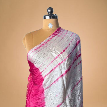 Pink Border Pure Bandhani Dupatta - Kapda Shop