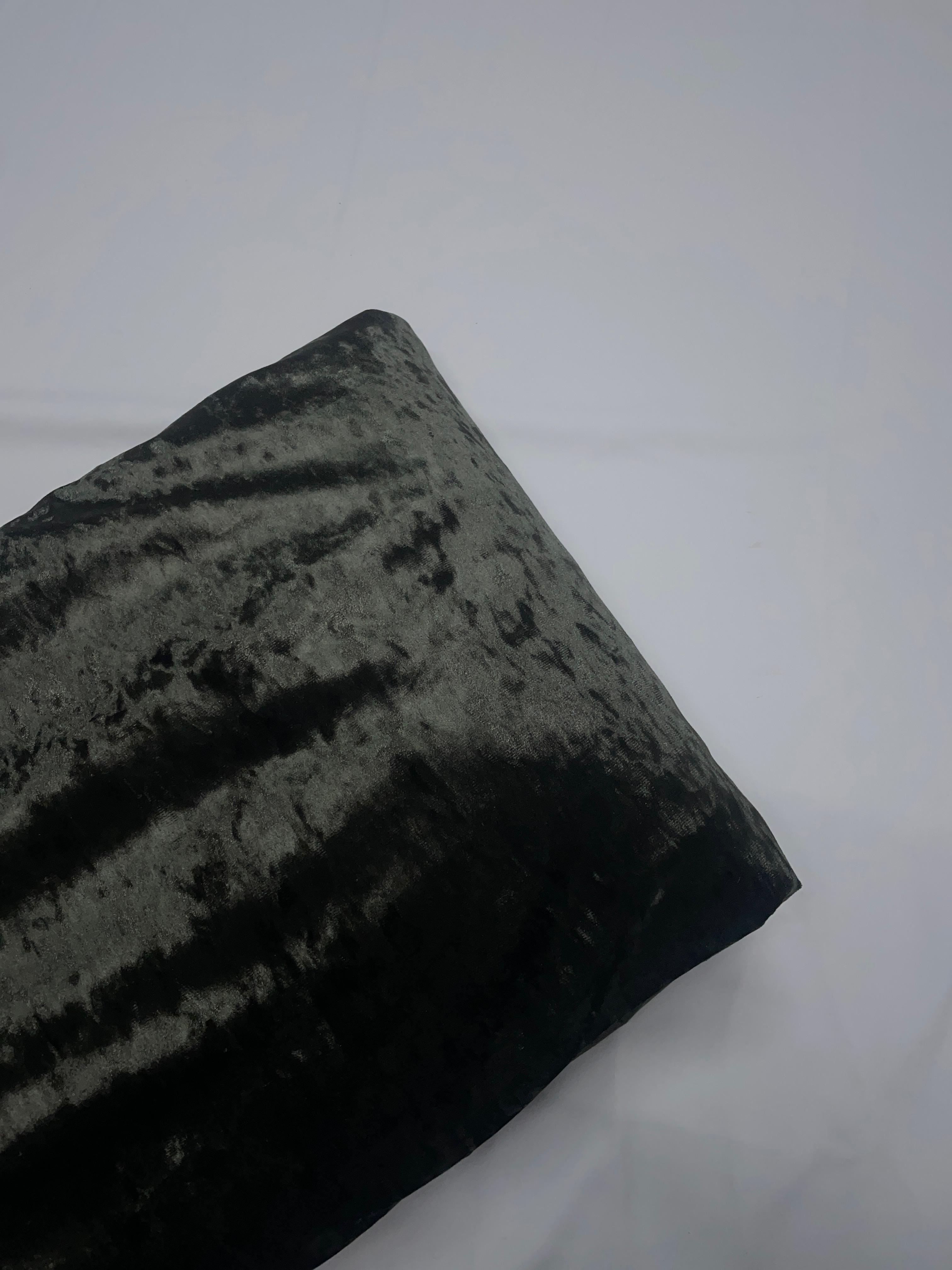 Olive Green Plain Ice Velvet Lycra Fabric Kapdashop