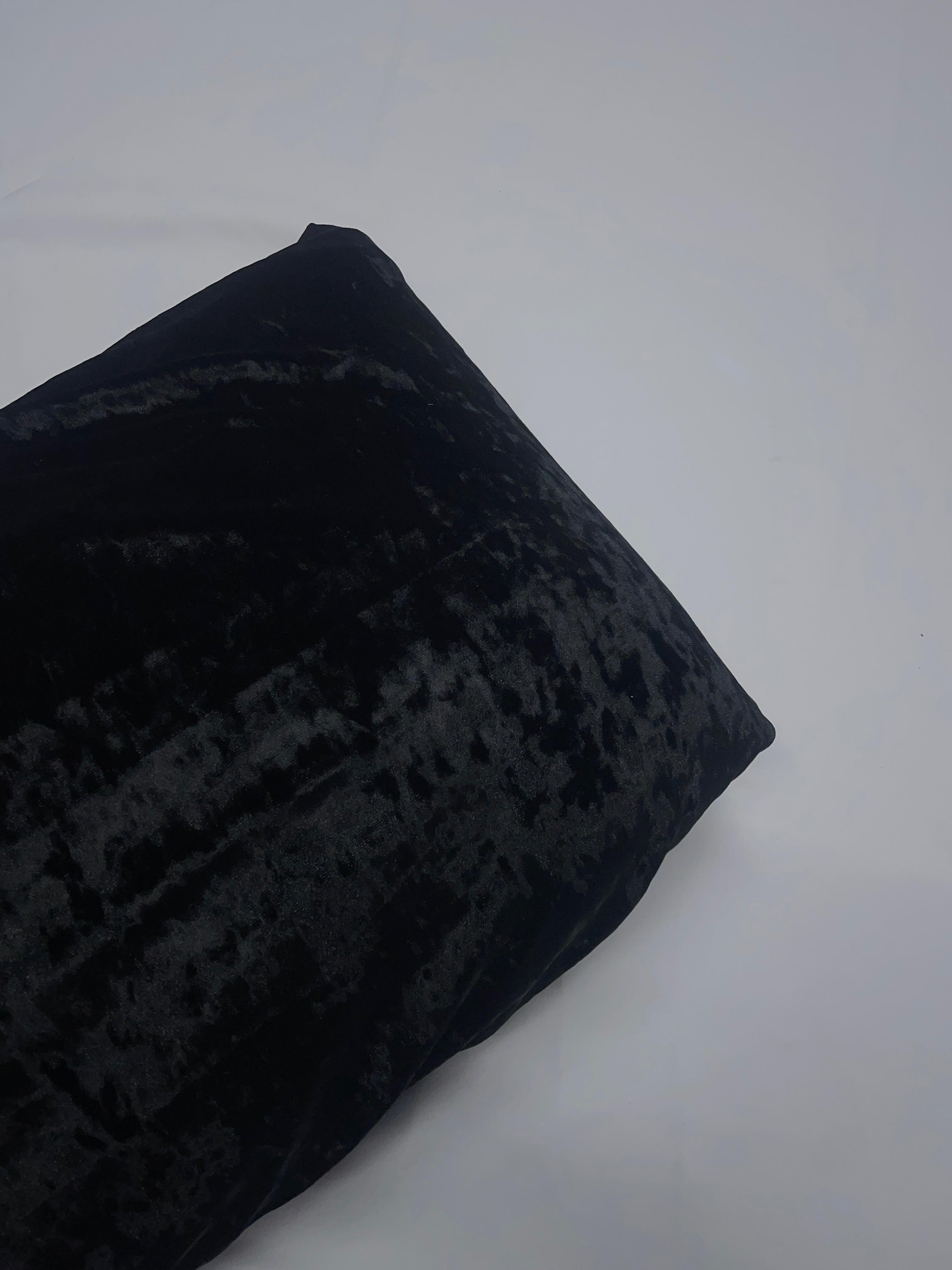 Black Imported Ice Velvet Lycra Fabric KTEX