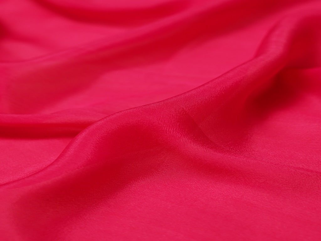 Rani Pink Plain Viscose Chinon Chiffon Fabric Jayshree Fabric
