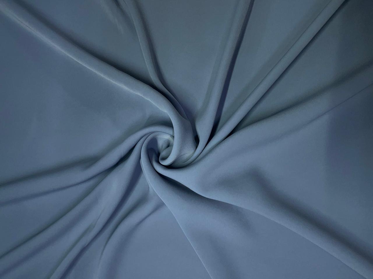 Greys Blue Plain Japanese crepe Fabric N744 KTEX