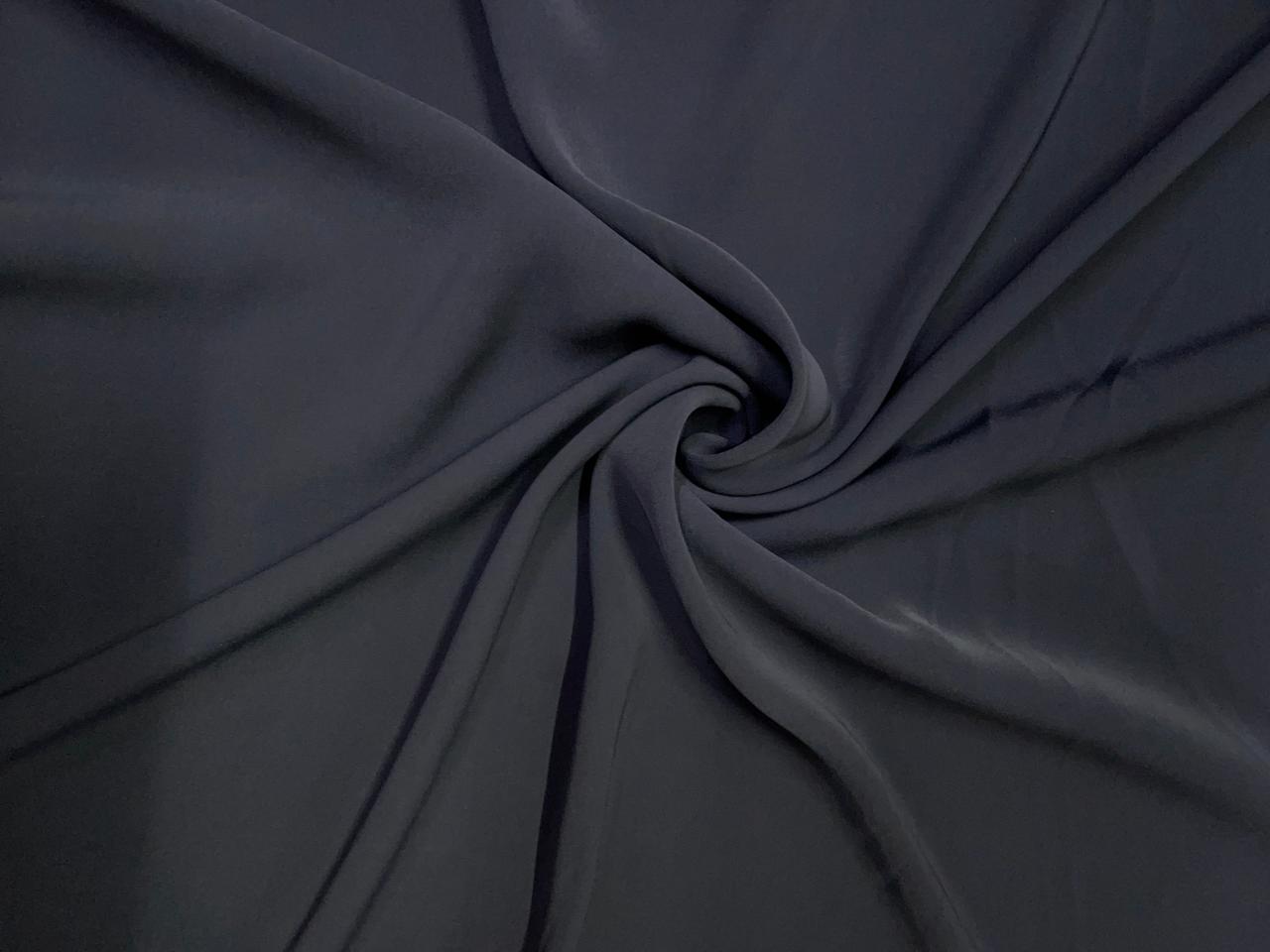 Dark Grey Plain Japanese Crepe Fabric KTEX