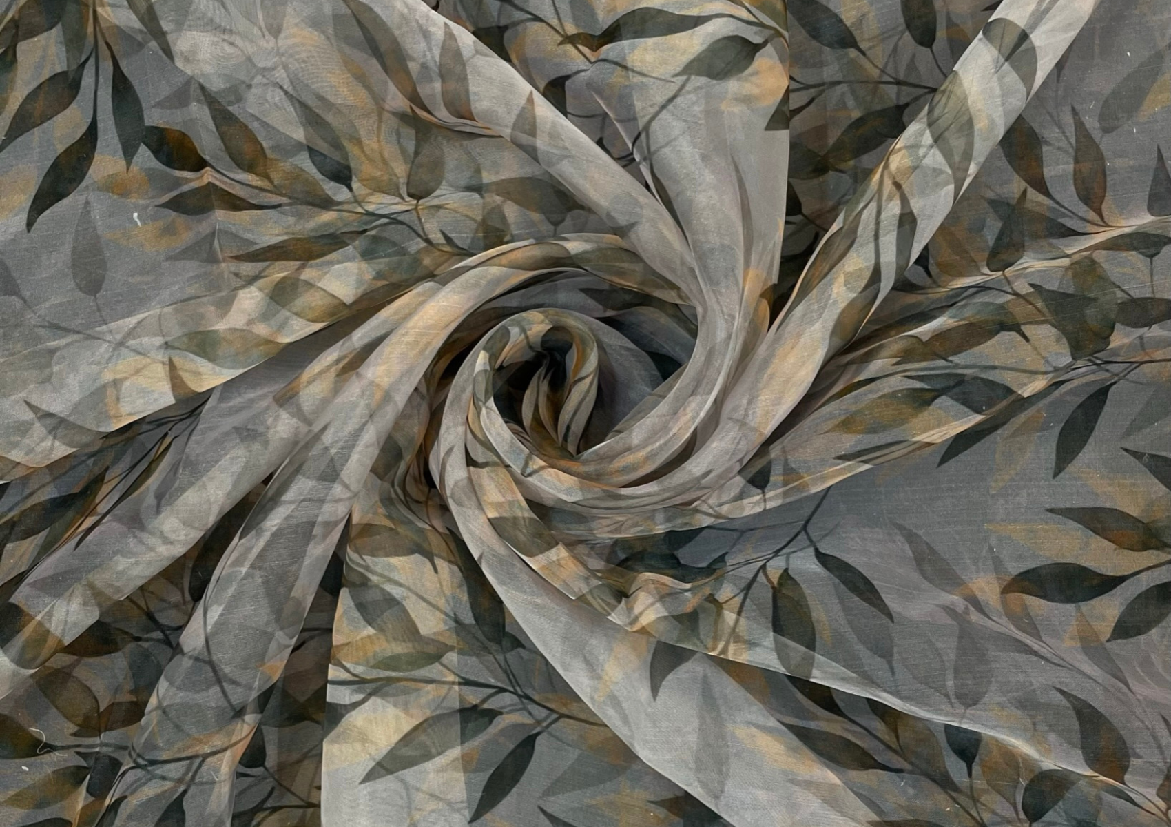 Multicolor Floral Printed Organza Fabric - Kapda Shop