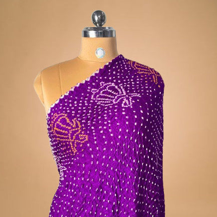 Royal Purple Pure Bandhani Dupatta - Kapda Shop