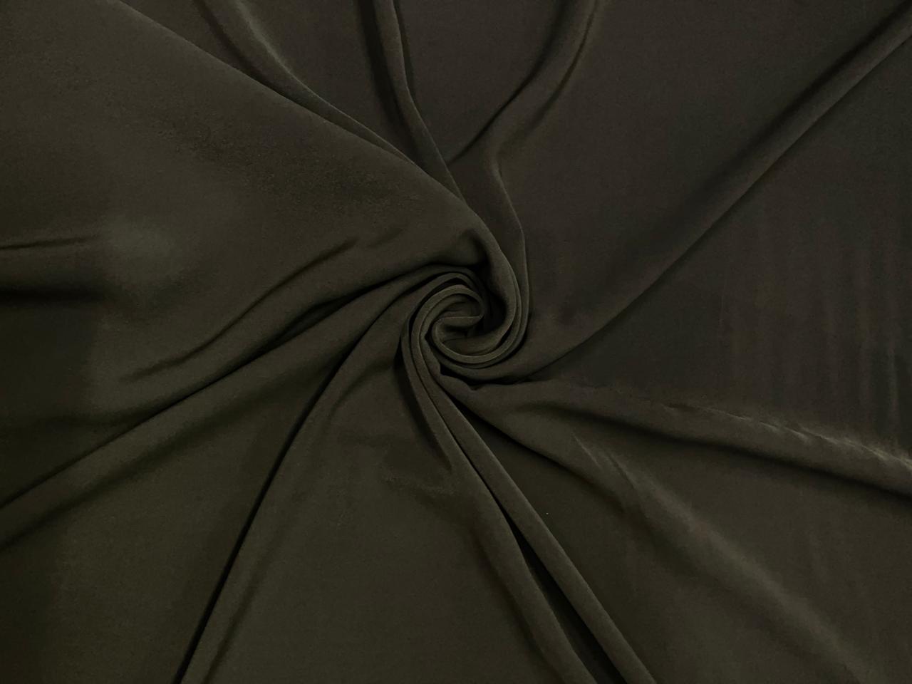 Olive Green Plain Japanese Crepe Fabric KTEX