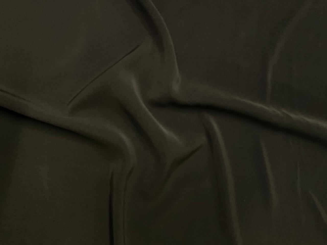 Olive Green Plain Japanese Crepe Fabric KTEX