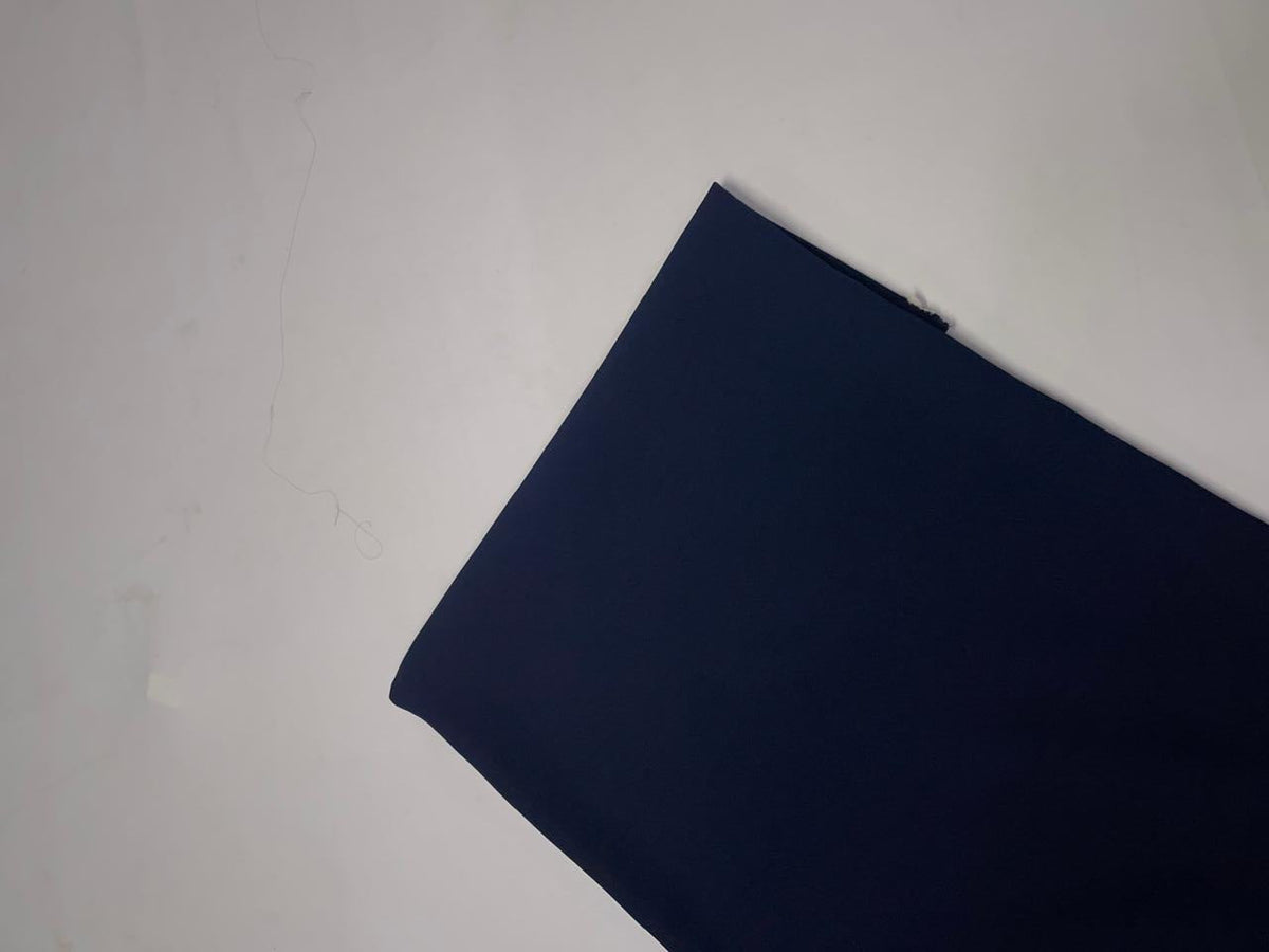 Navy Blue Plain Japanese Crepe Fabric KTEX