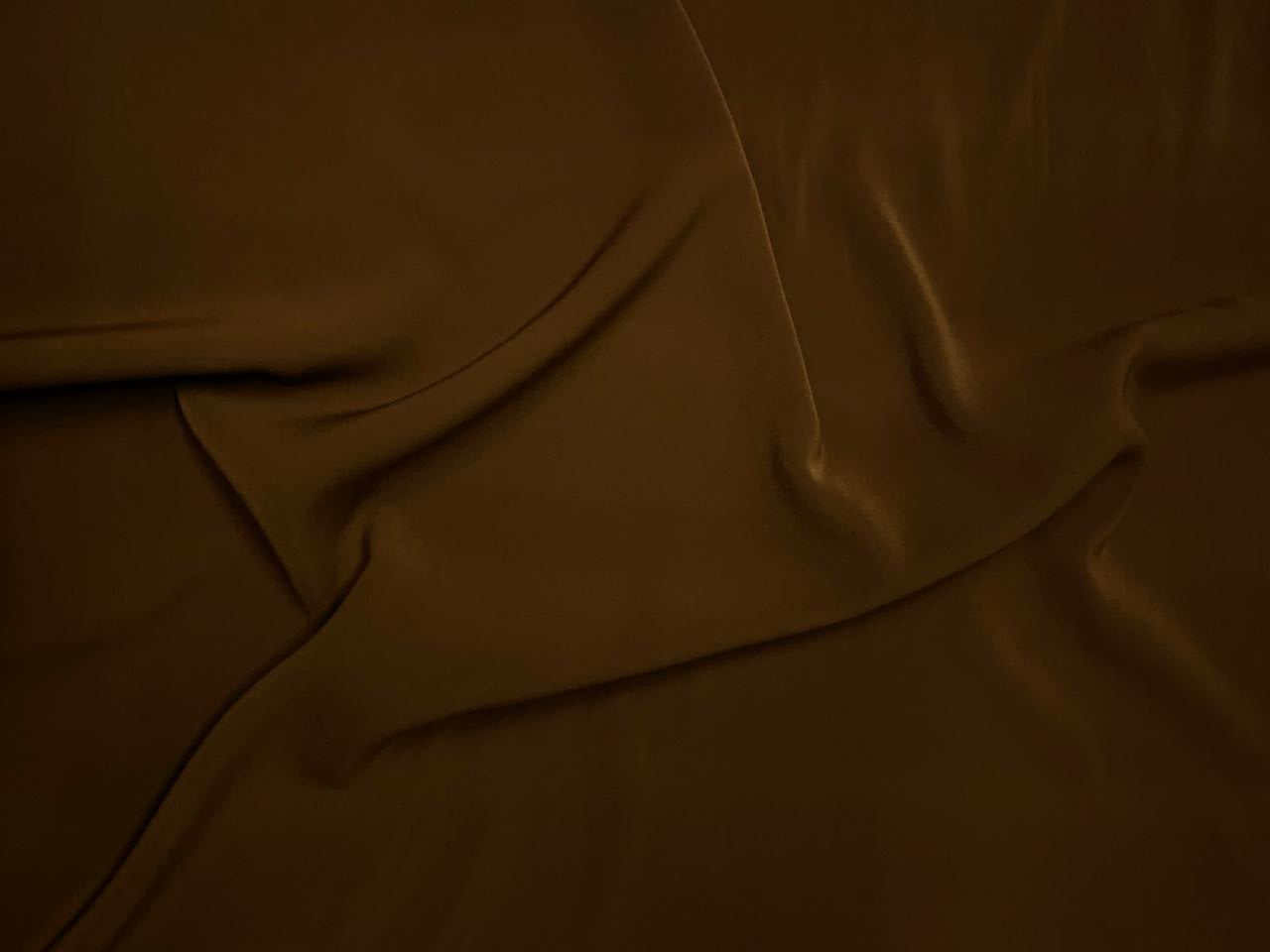 Brown Plain Japanese Crepe Fabric KTEX