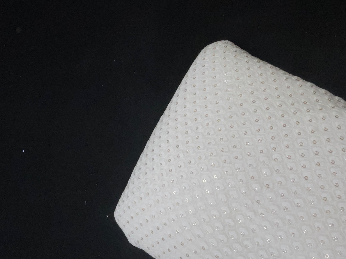 White Dyeable Georgette Embroiderd Fabric KTEX