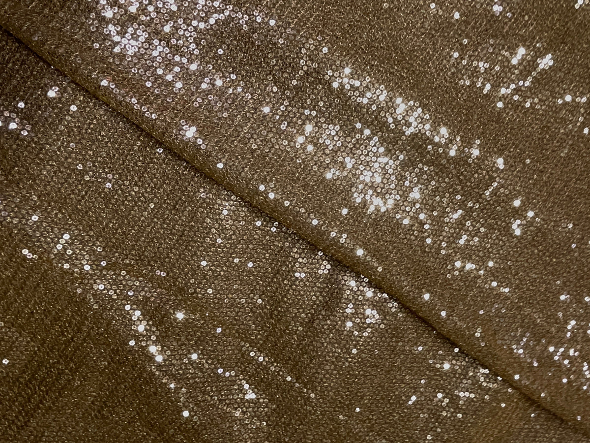 Golden Yellow Designer Sequence Embroiderd Net Fabric KTEX