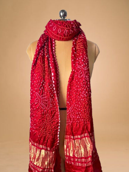 Maroon Pure Bandhani Dupatta - Kapda Shop