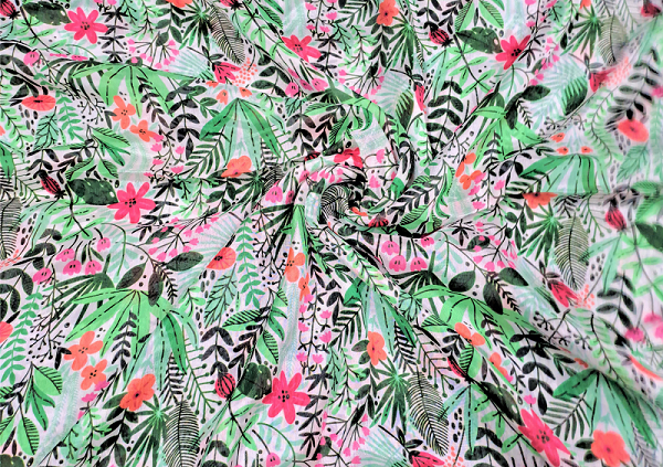 Multicolor Floral Printed Chiffon Fabric - Kapda Shop