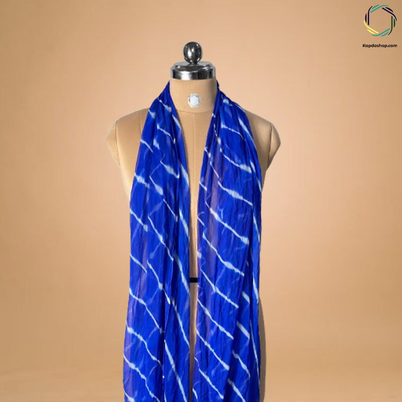 Blue Leheriya Georegette Dupatta Kapdashop