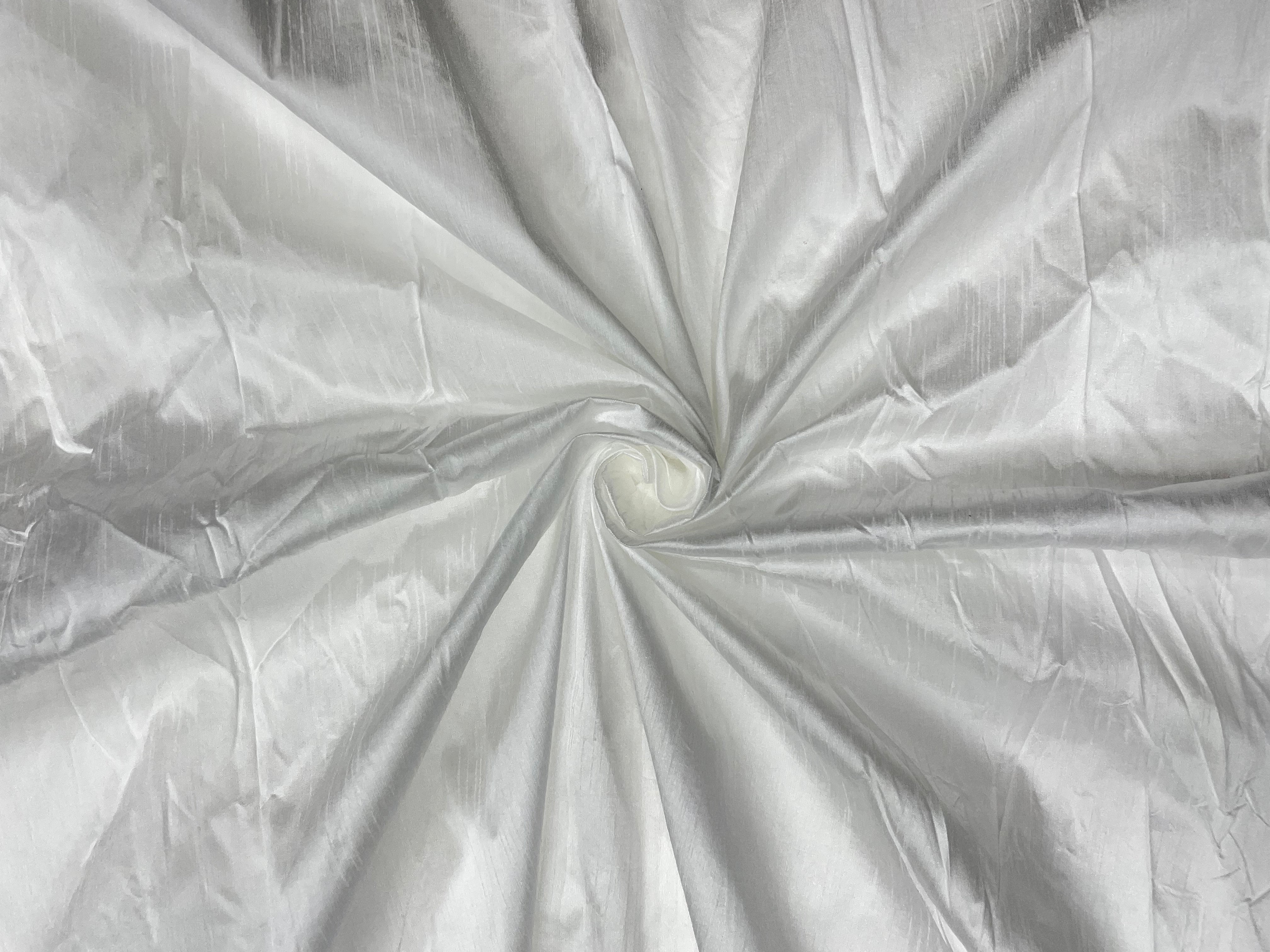 KSJ - White Plain Dyeable Semi Dupion 10Kg Fabric (Per Meter - 63) - Kapda Shop