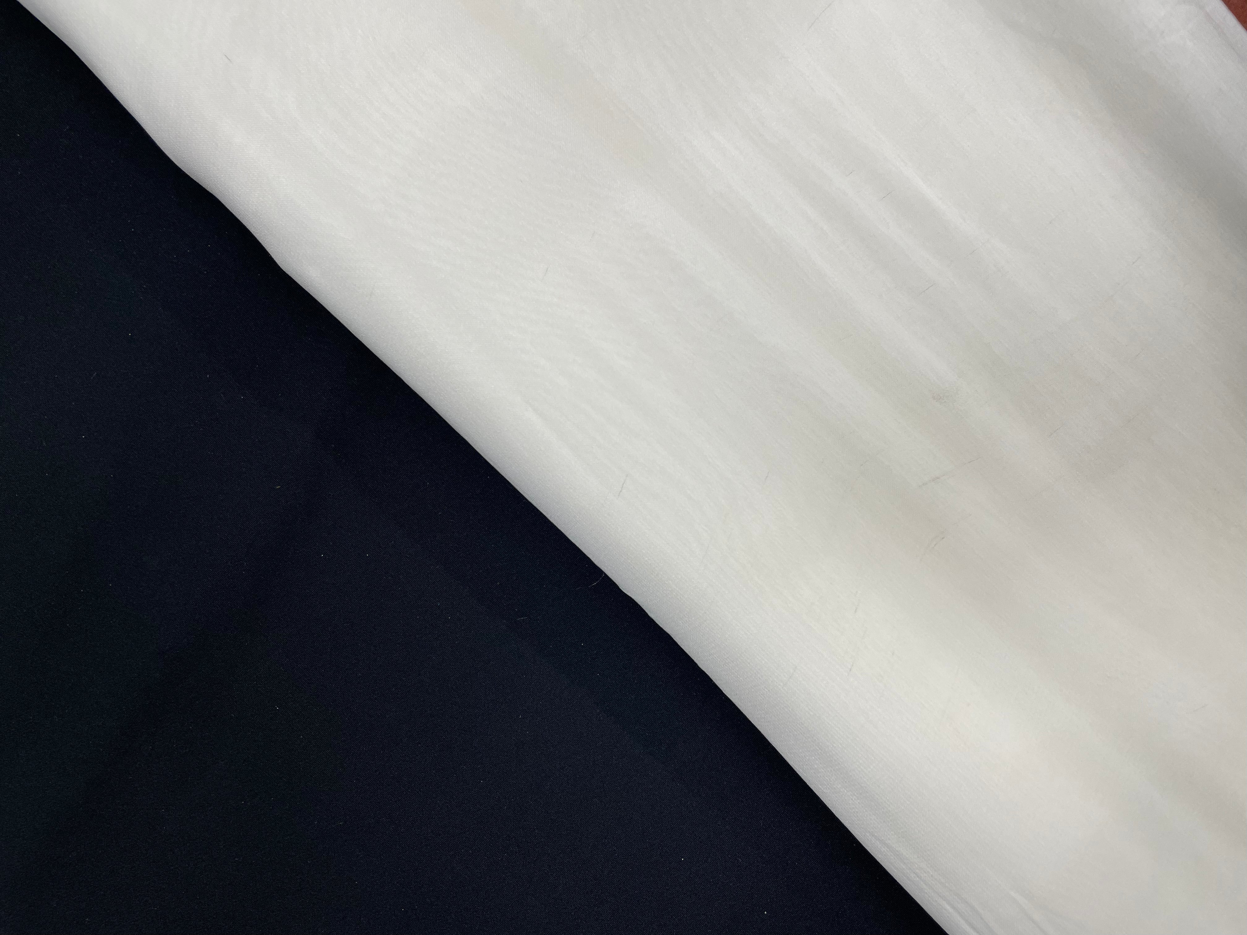 DM GROUP - White Plain Viscose Georgette Fabric (Per Meter - 79) - Kapda Shop