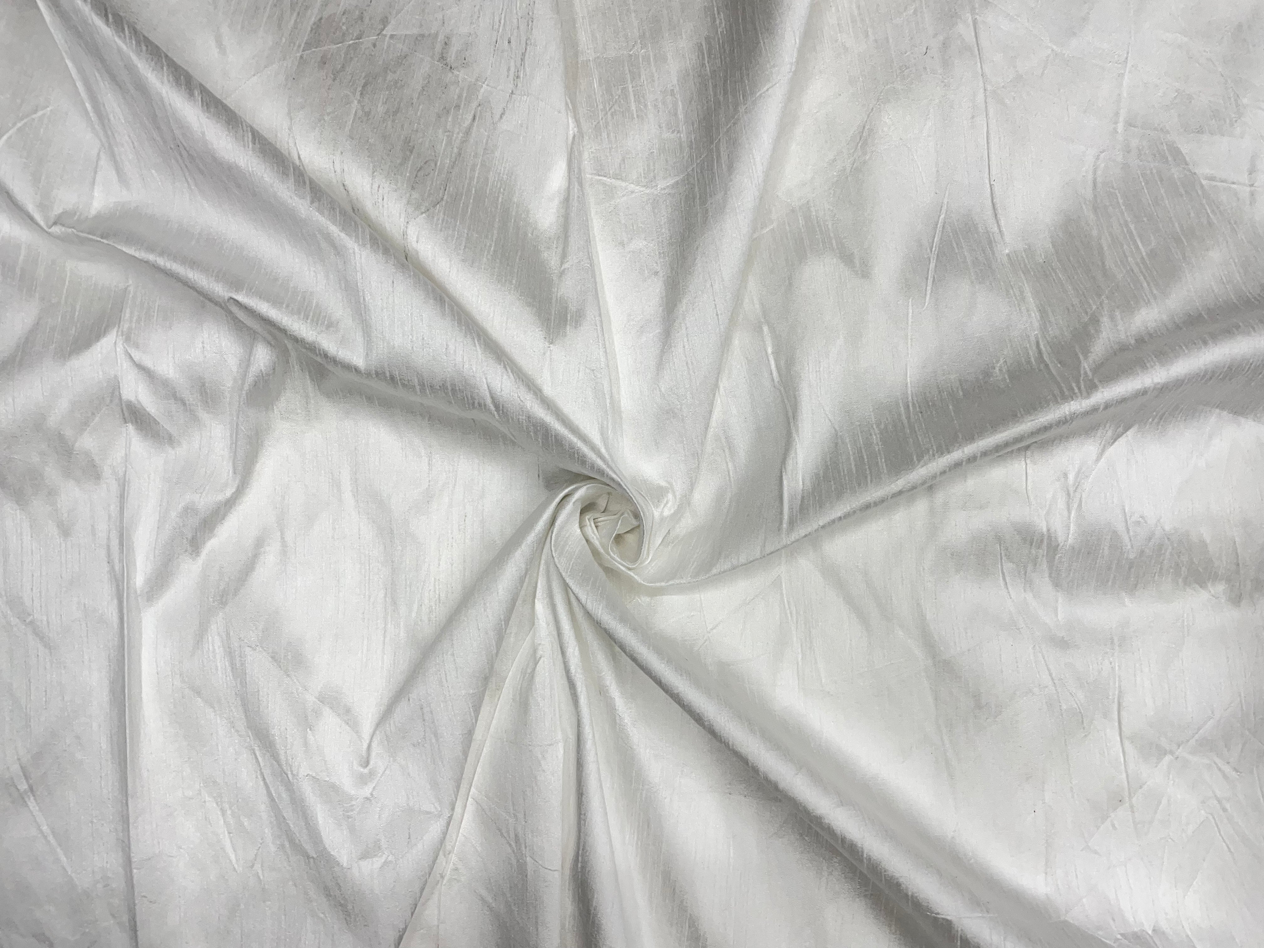 KSJ - White Plain Dyeable Semi Dupion 14Kg Fabric (Per Meter - 69) - Kapda Shop