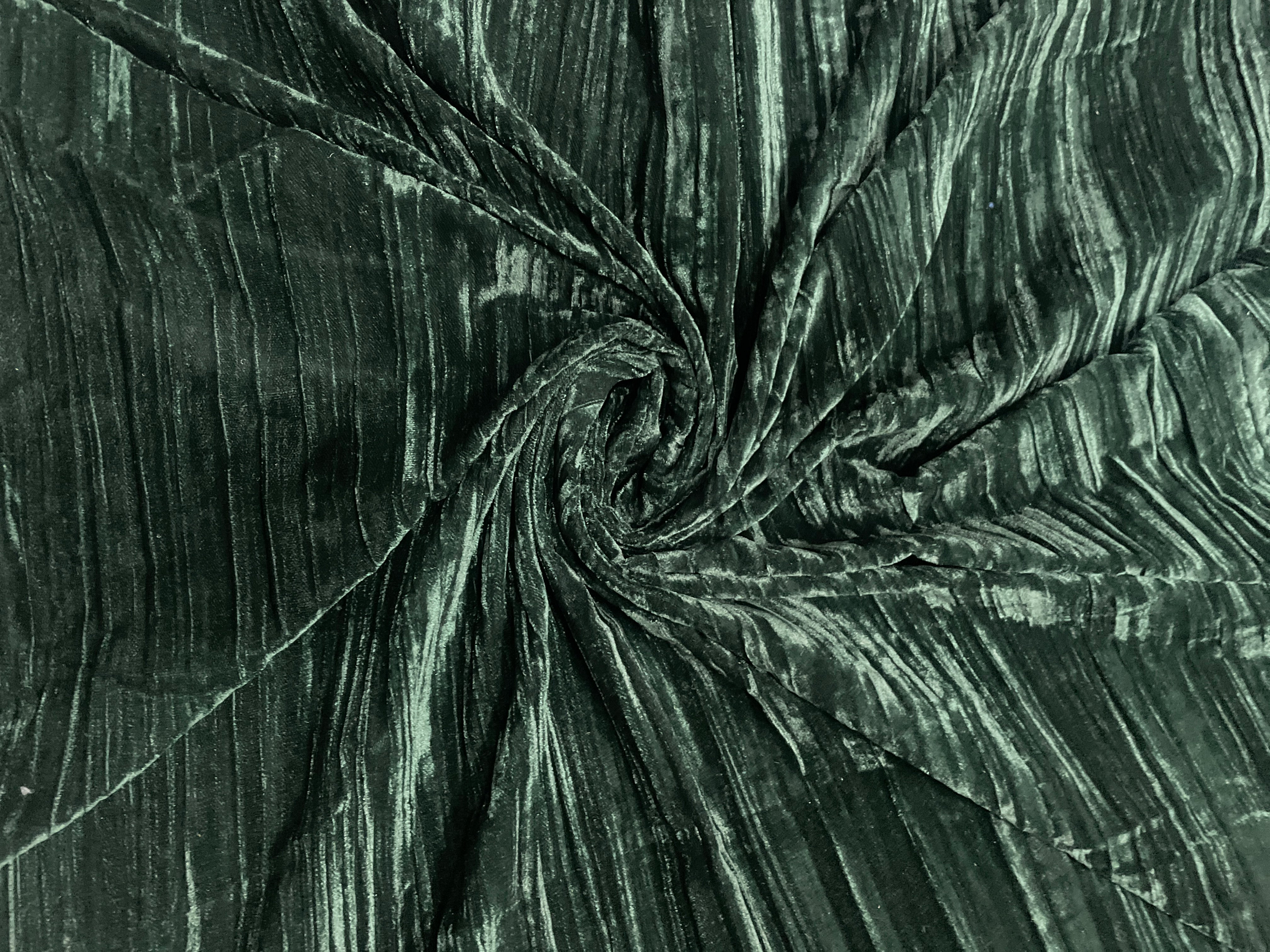 Bottle Green Crush Velvet Fabric - Kapda Shop