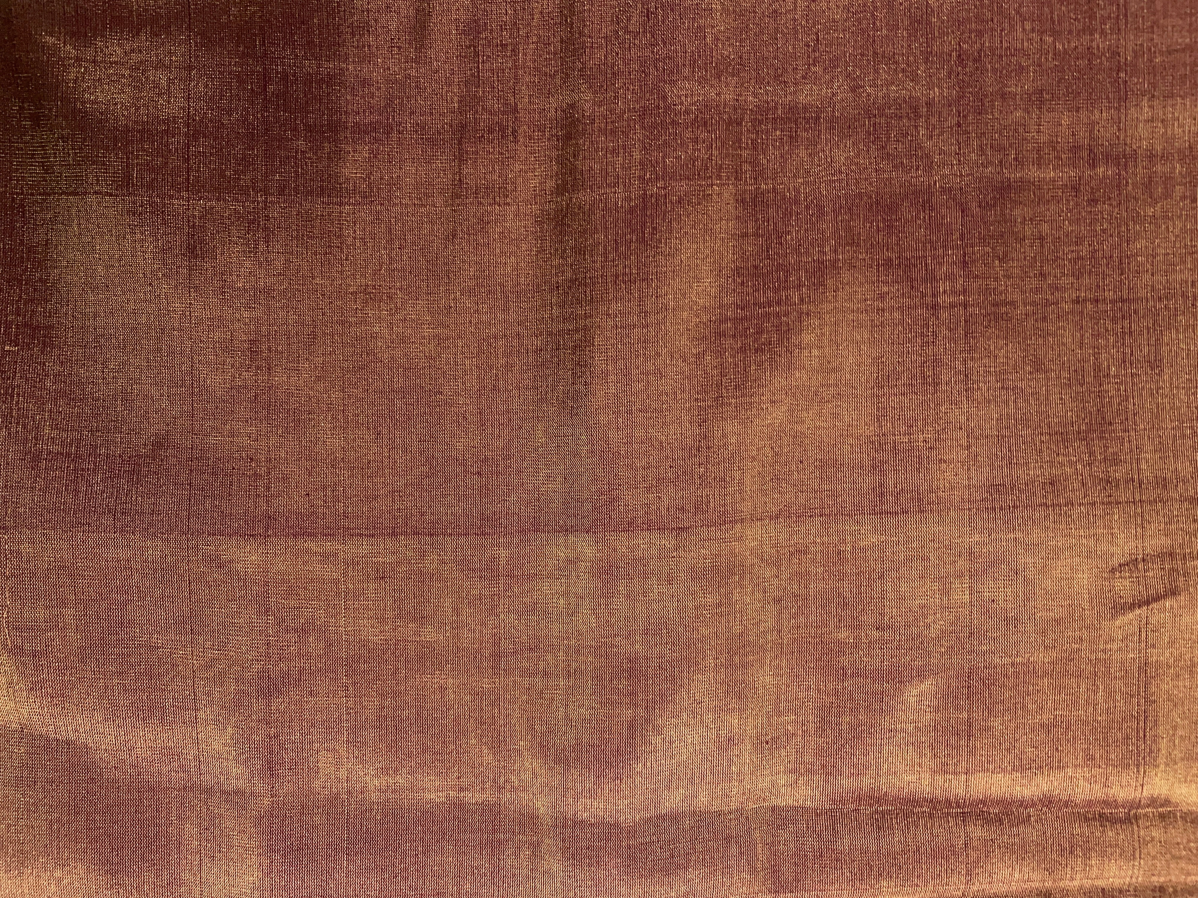 Purple & Gold Pure Tissue Fabric - Kapda Shop