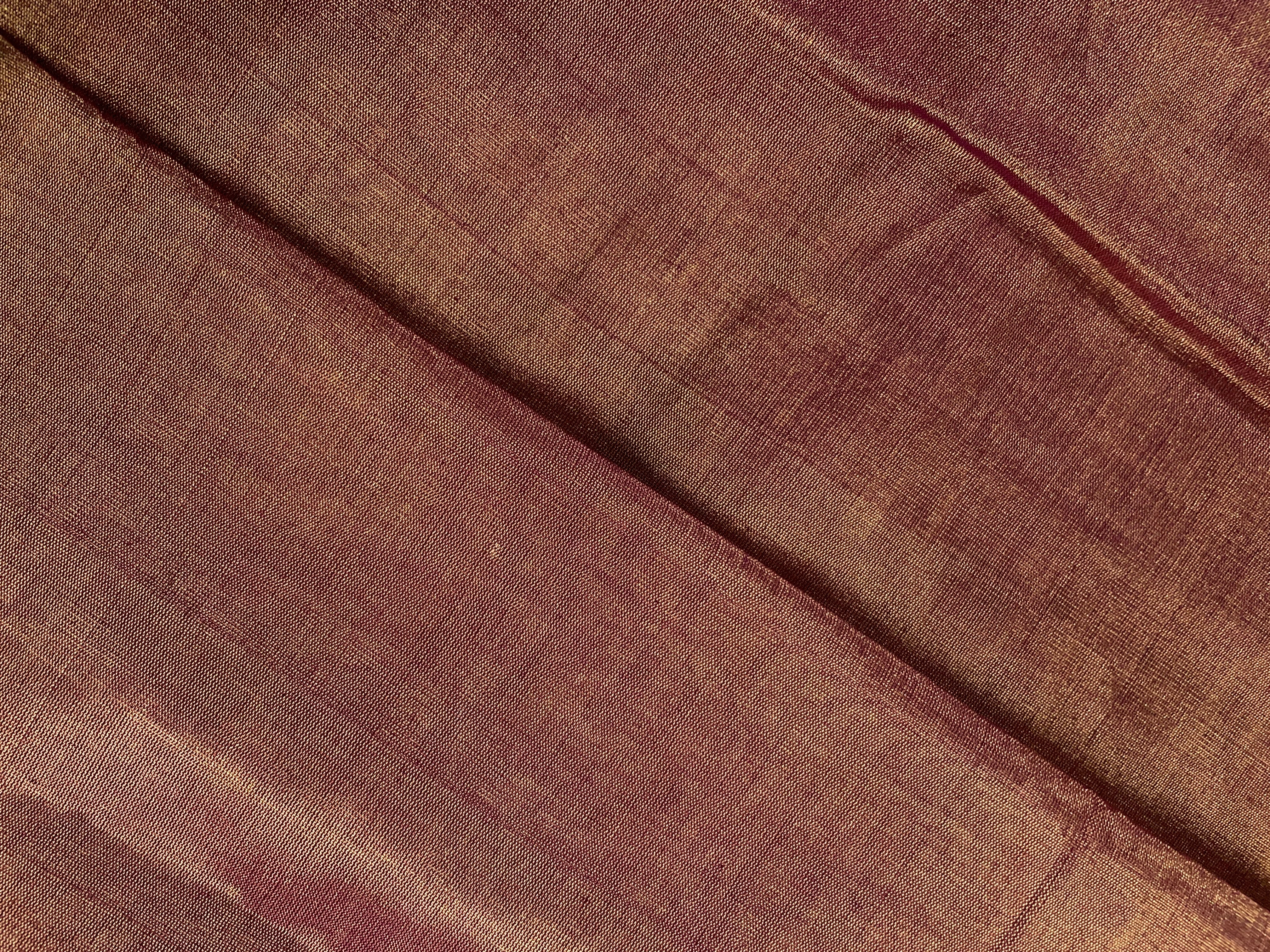 Purple & Gold Pure Tissue Fabric - Kapda Shop