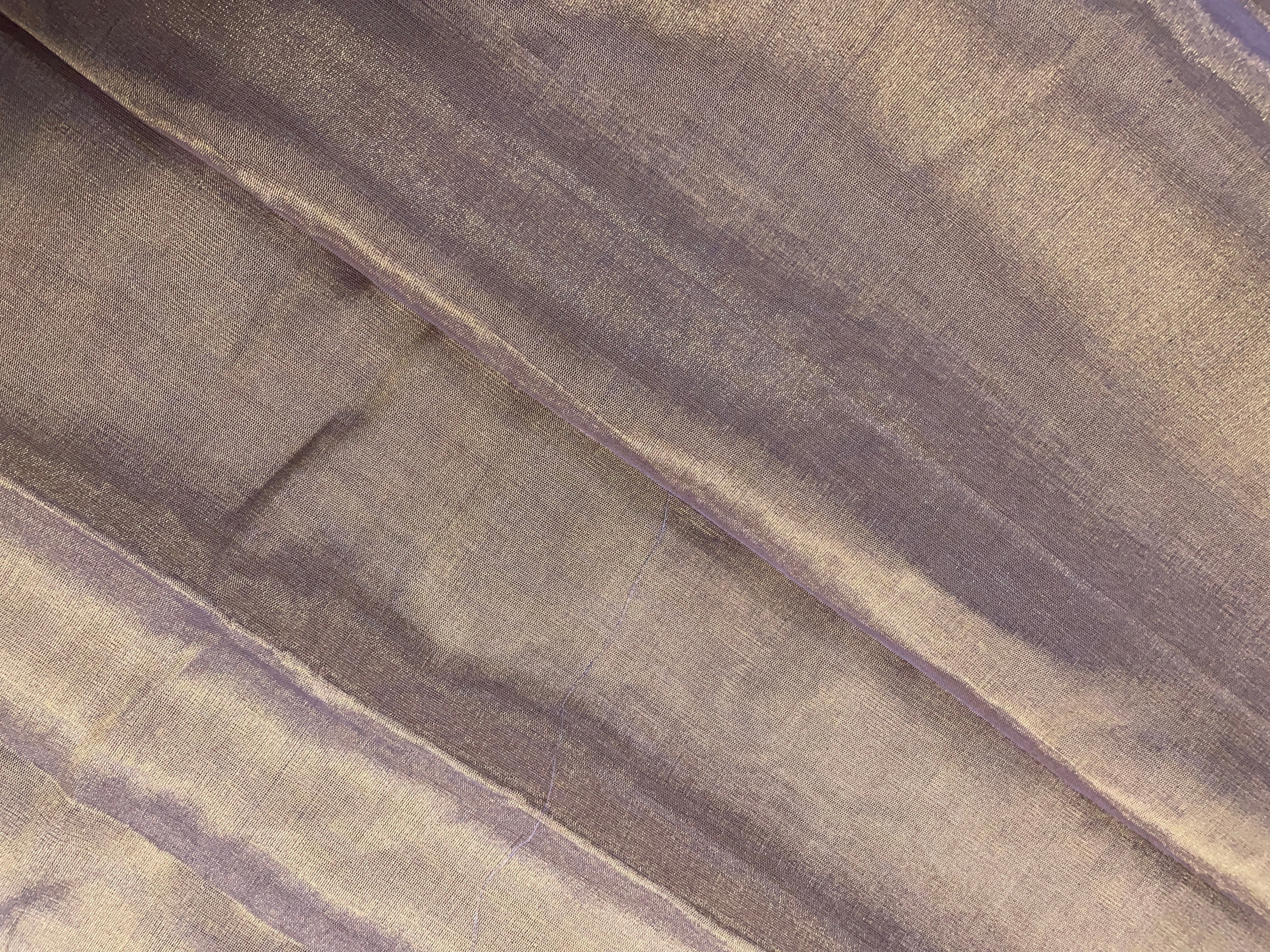 Lavender & Gold Pure Tissue Fabric - Kapda Shop