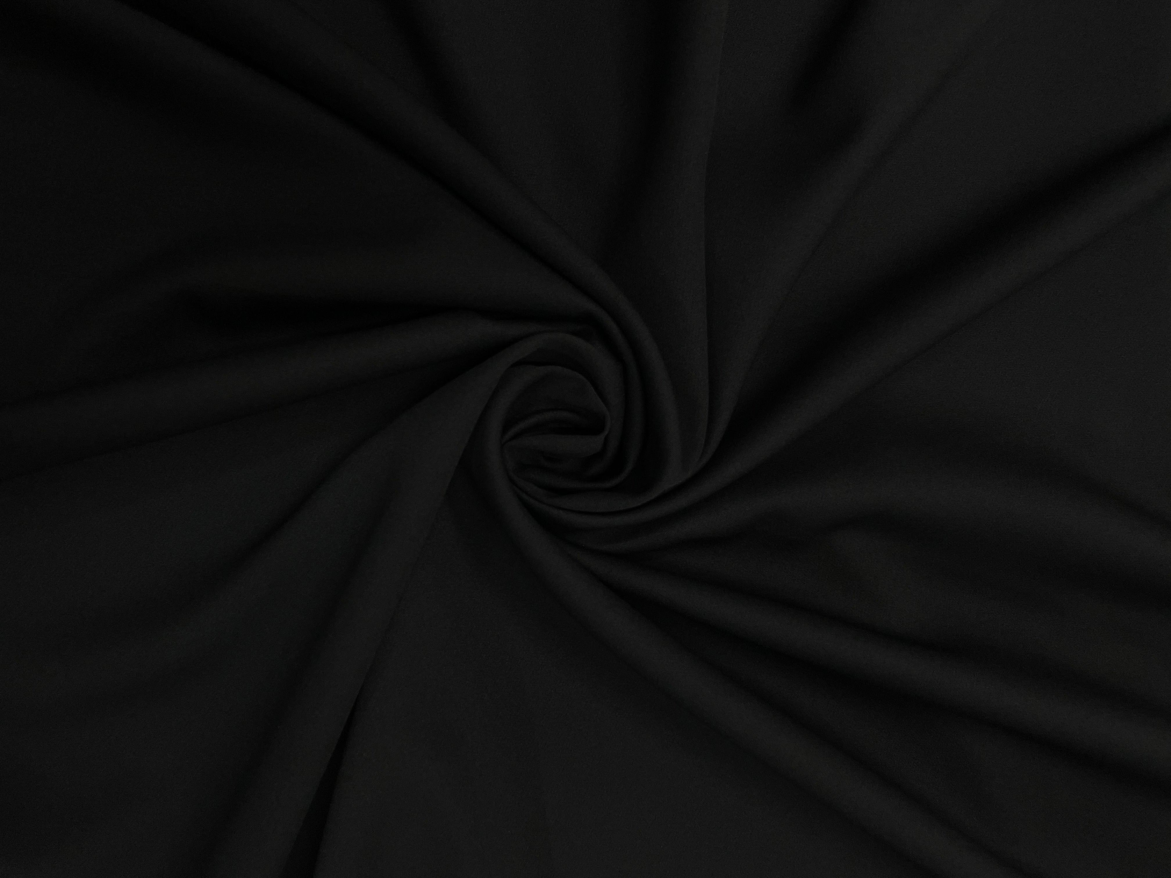 Black Plain Barbie Crepe Fabric - Kapda Shop