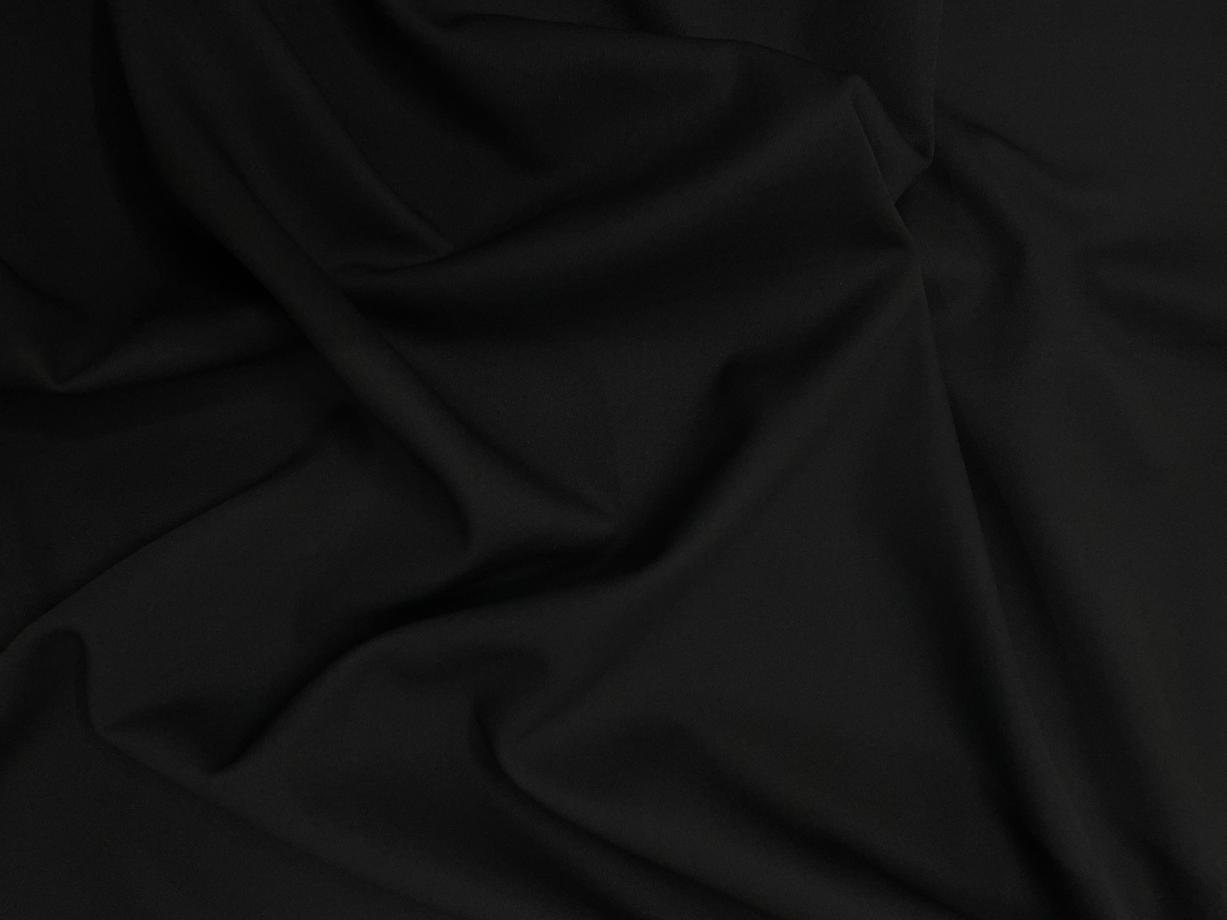 Black Plain Barbie Crepe Fabric - Kapda Shop