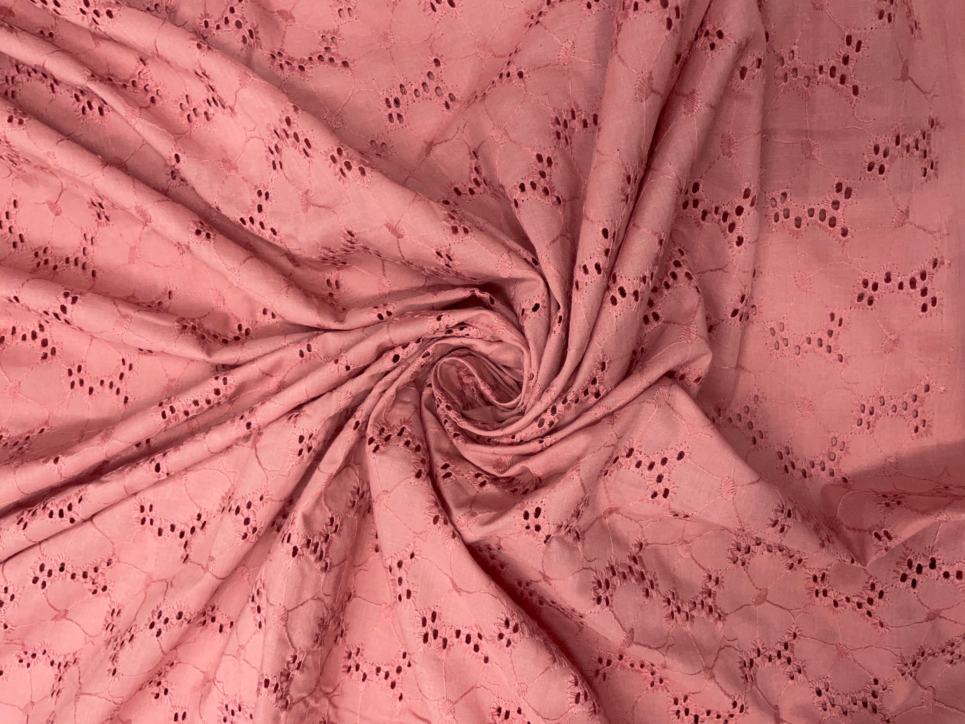 Peach Floral Hakoba Chikan Cotton Fabric - Kapda Shop