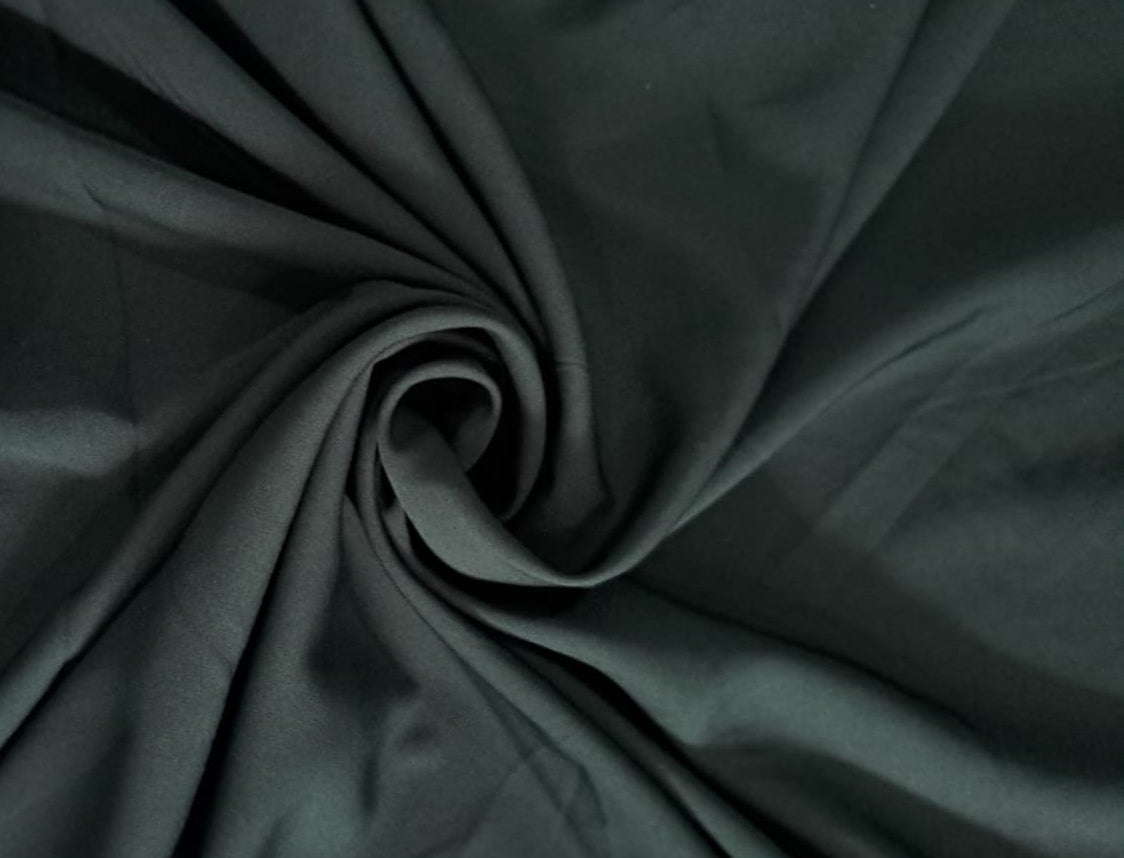 Bottle Green Plain Banana Crepe Fabric Kapdashop