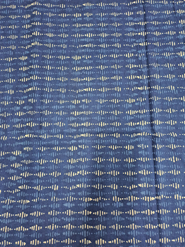 Indigo Blue & White Stripes Cotton Cambric Fabric