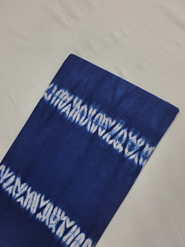 Royal Blue Stripes Shibori Cotton Cambric Fabric
