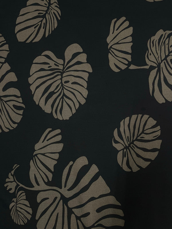Black Grey Floral Rayon Print Fabric