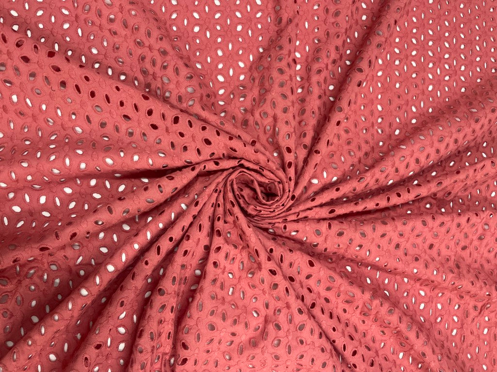 Onion Pink Leaves Dyed Cotton Chikan Fabric - Kapda Shop
