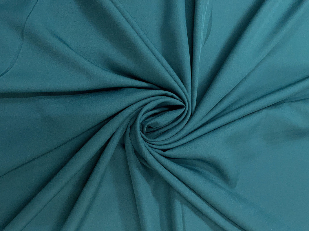 Teal Plain Dyed Poly Crepe Fabric (Per Meter - Rs 34 ) - Kapda Shop