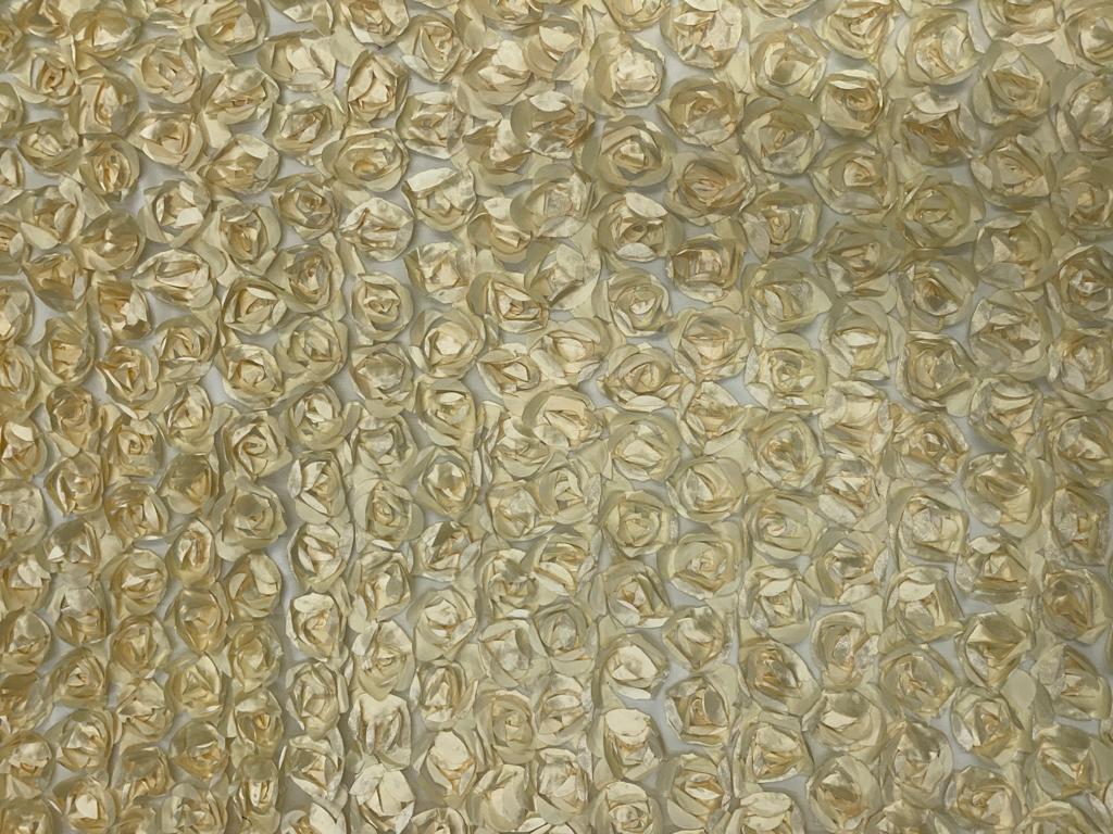 Lemon Yellow Rose Floral Net Fabric 56 - Kapda Shop