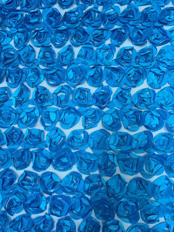 Firozi Rose Floral Net Fabric 56