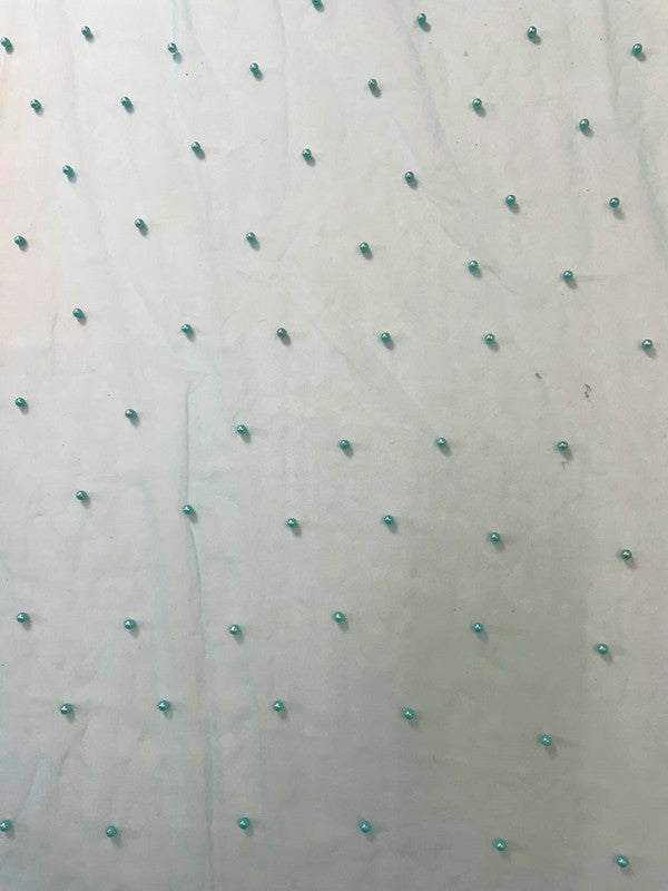 Sky Blue Pearl Net Embroidery - Kapda Shop