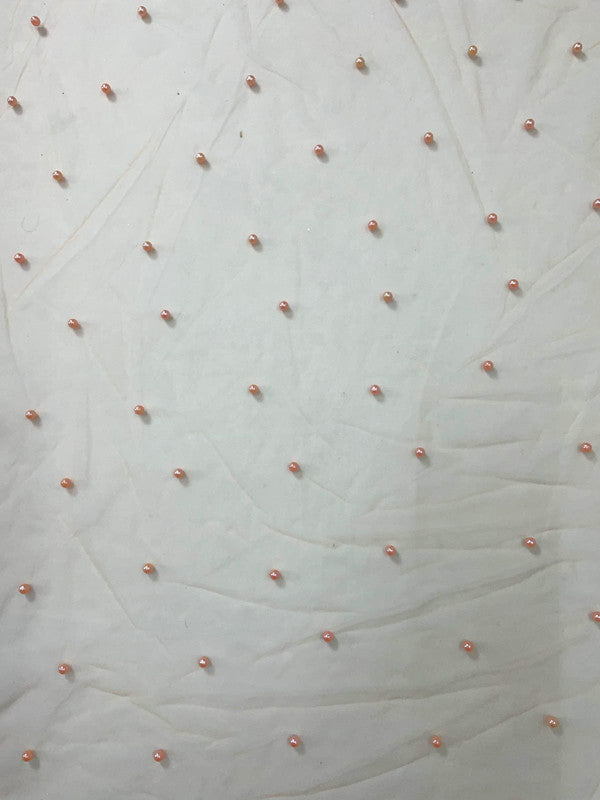 Peach Pearl Net Embroidery