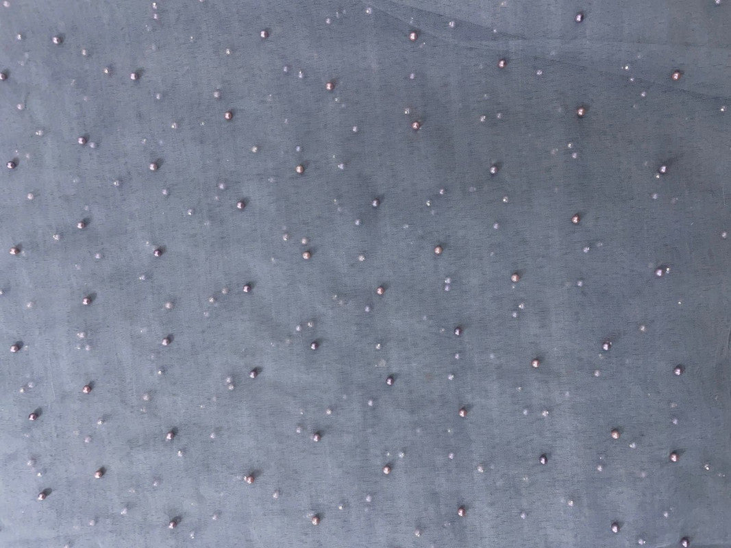 Grey Pearl Net Embroidery - Kapda Shop