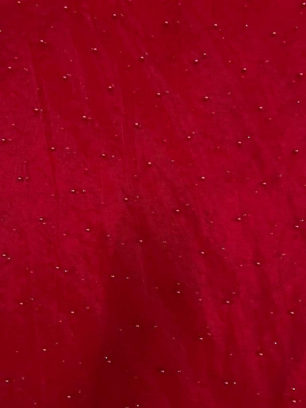 Red Pearl Net Embroidery - Kapda Shop