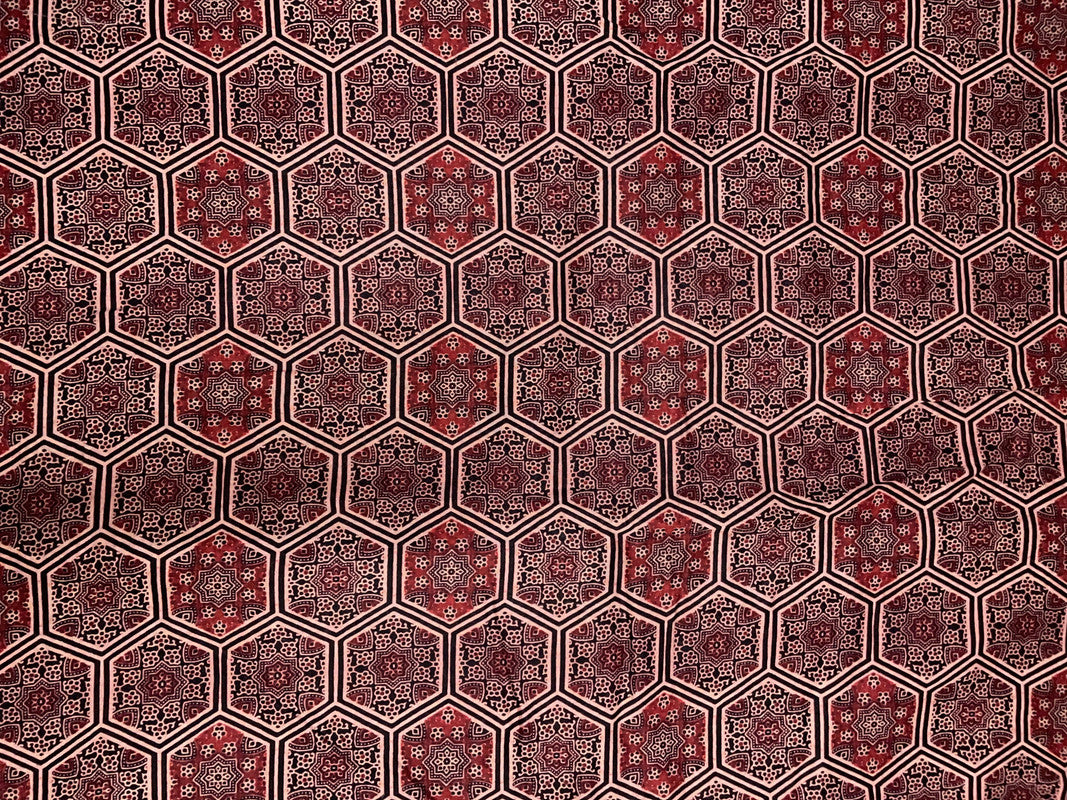 Maroon Black Geometric Pure Chanderi Fabric - Kapda Shop