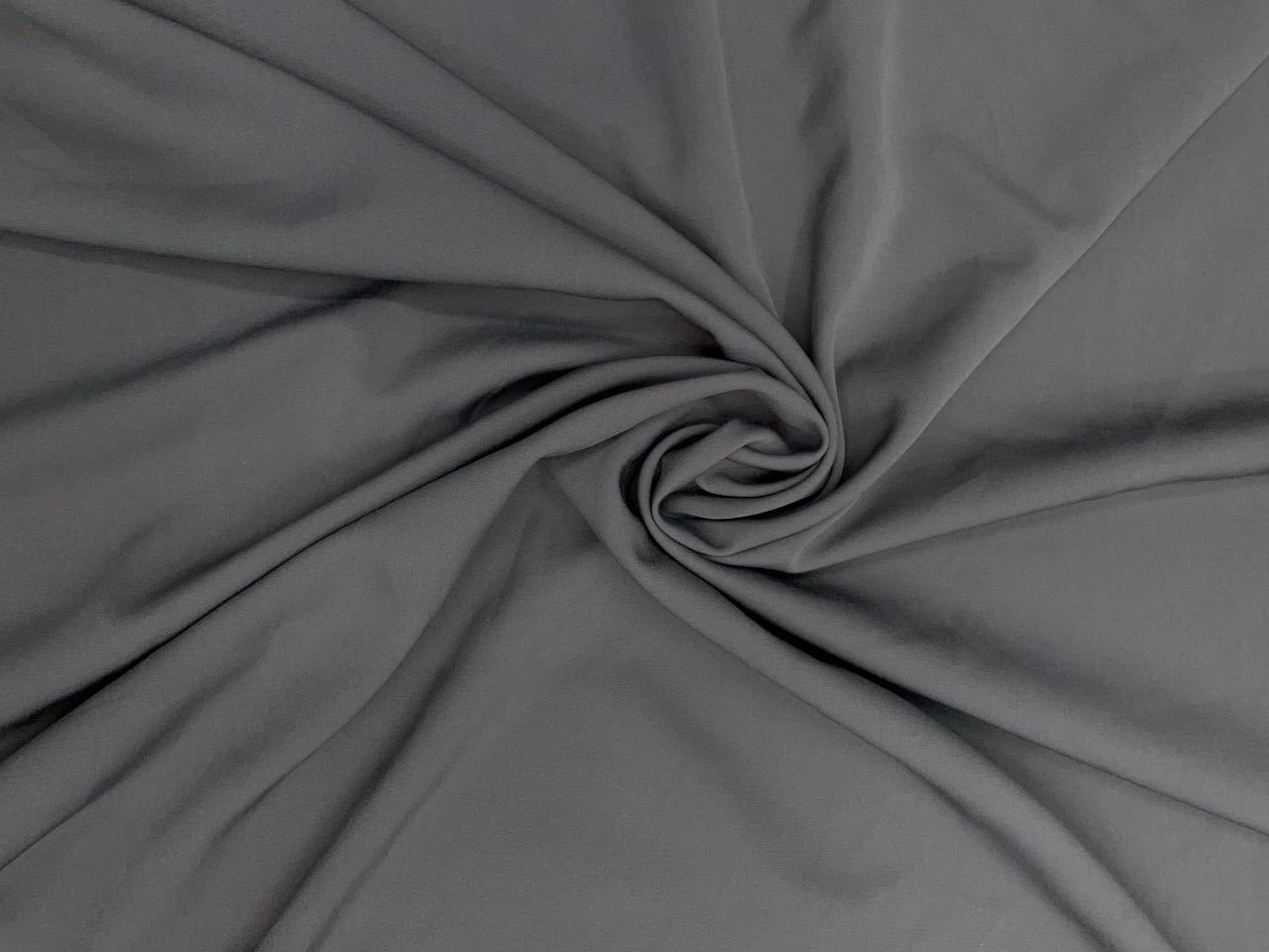 Grey Plain Banana Crepe N711 Fabric KTEX