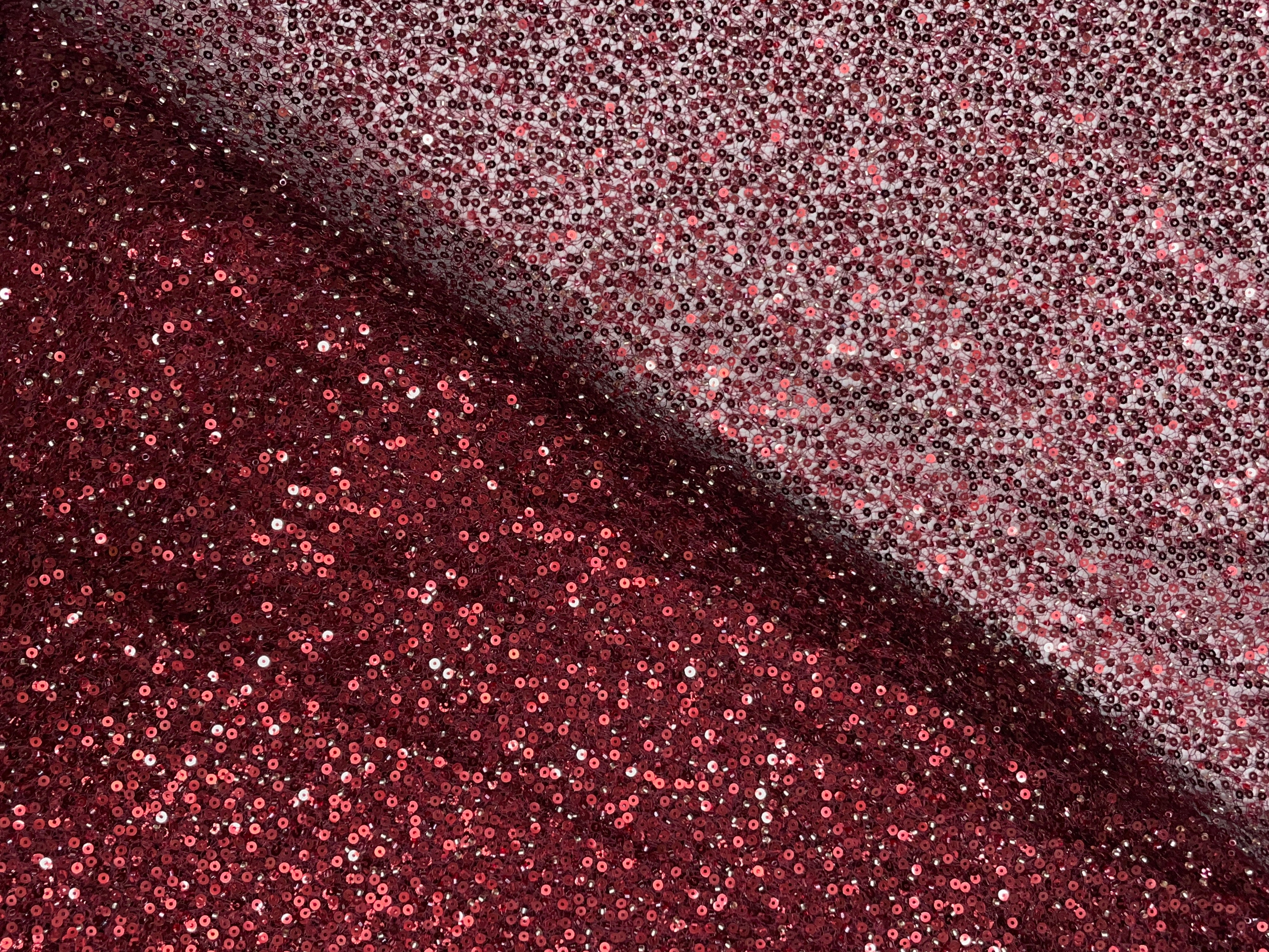 Maroon Abstract Sequence Net Fabric - Kapda Shop