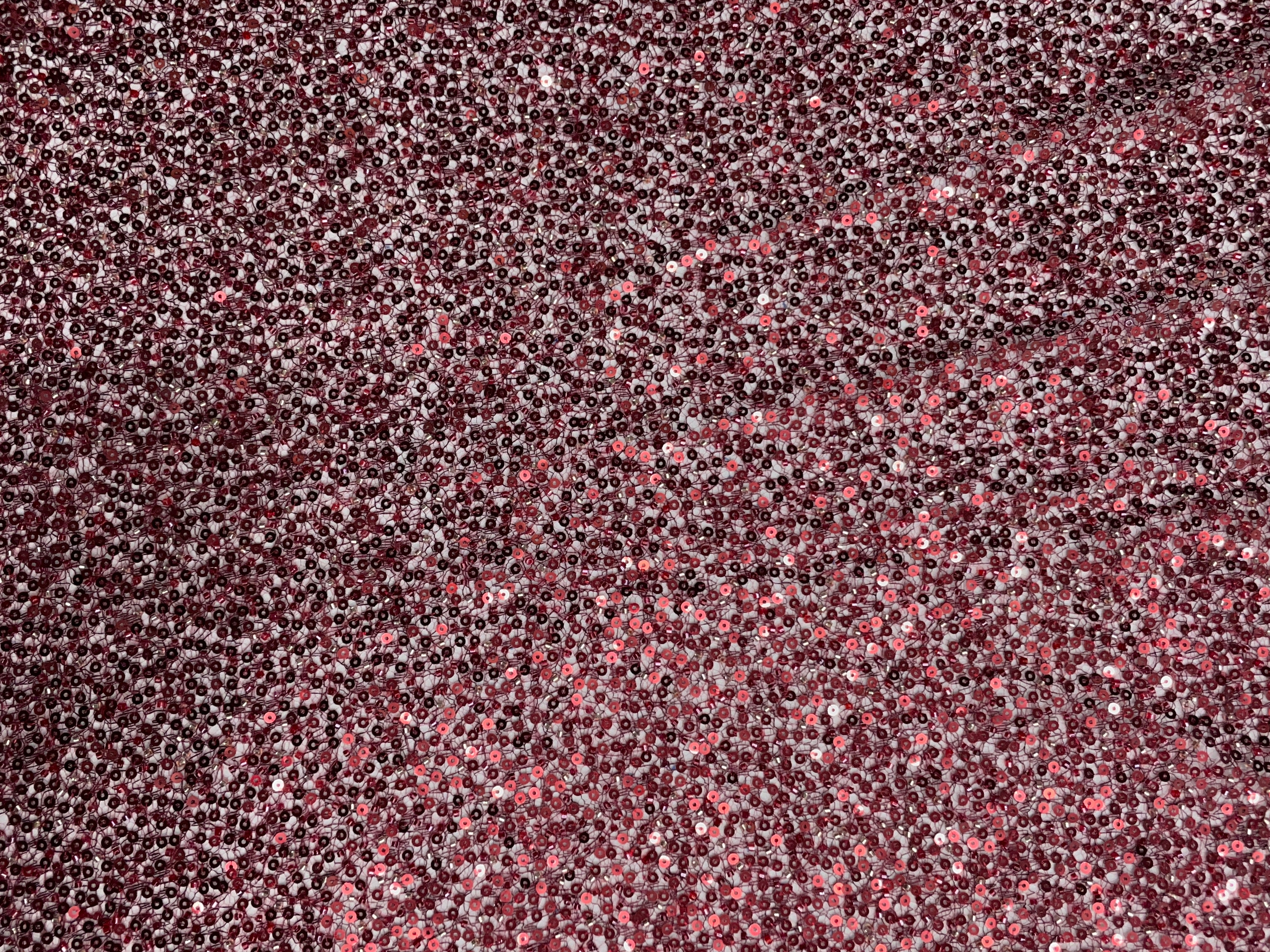 Maroon Abstract Sequence Net Fabric - Kapda Shop