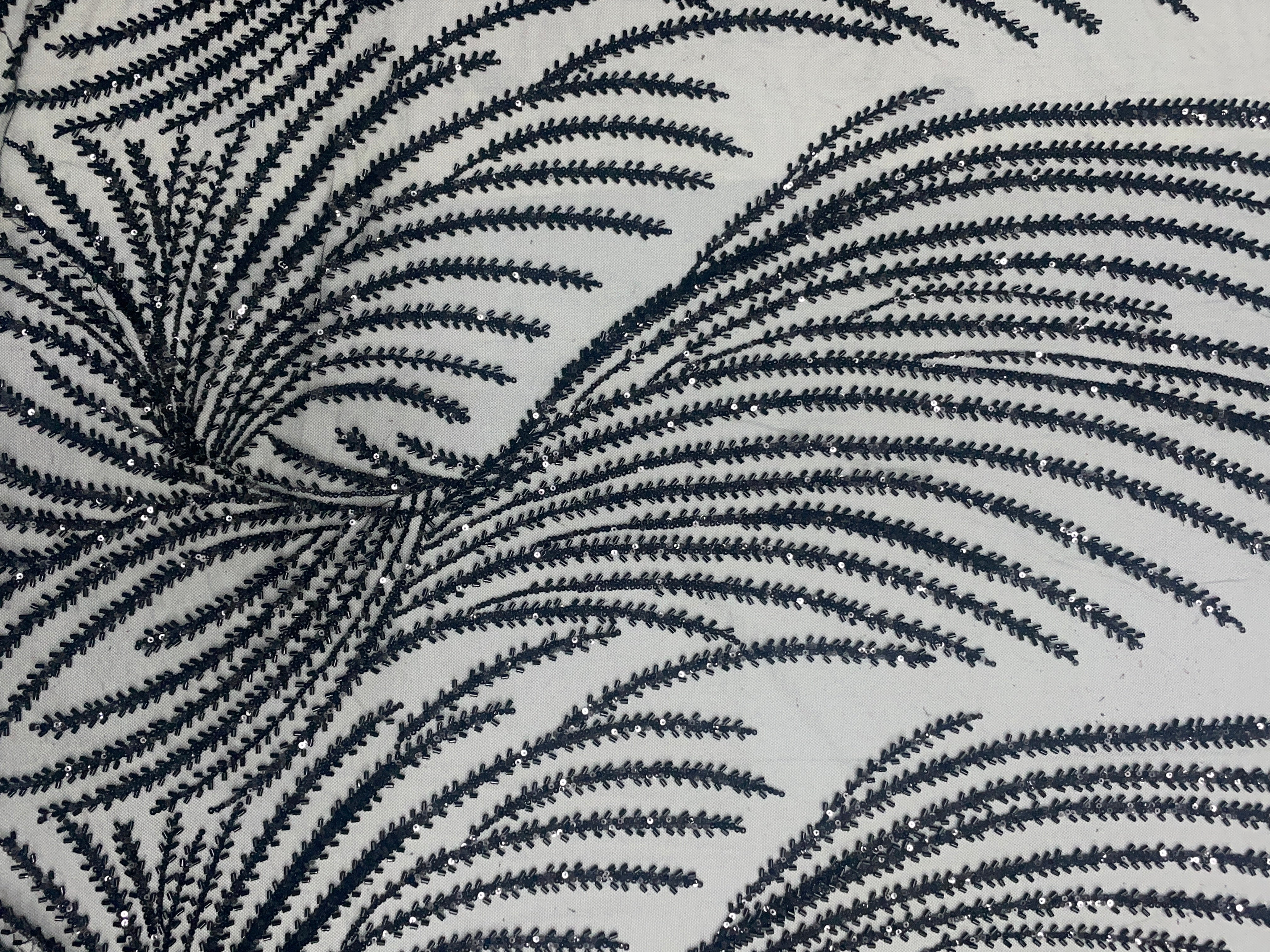 Chevron Embroiderd Net Fabric