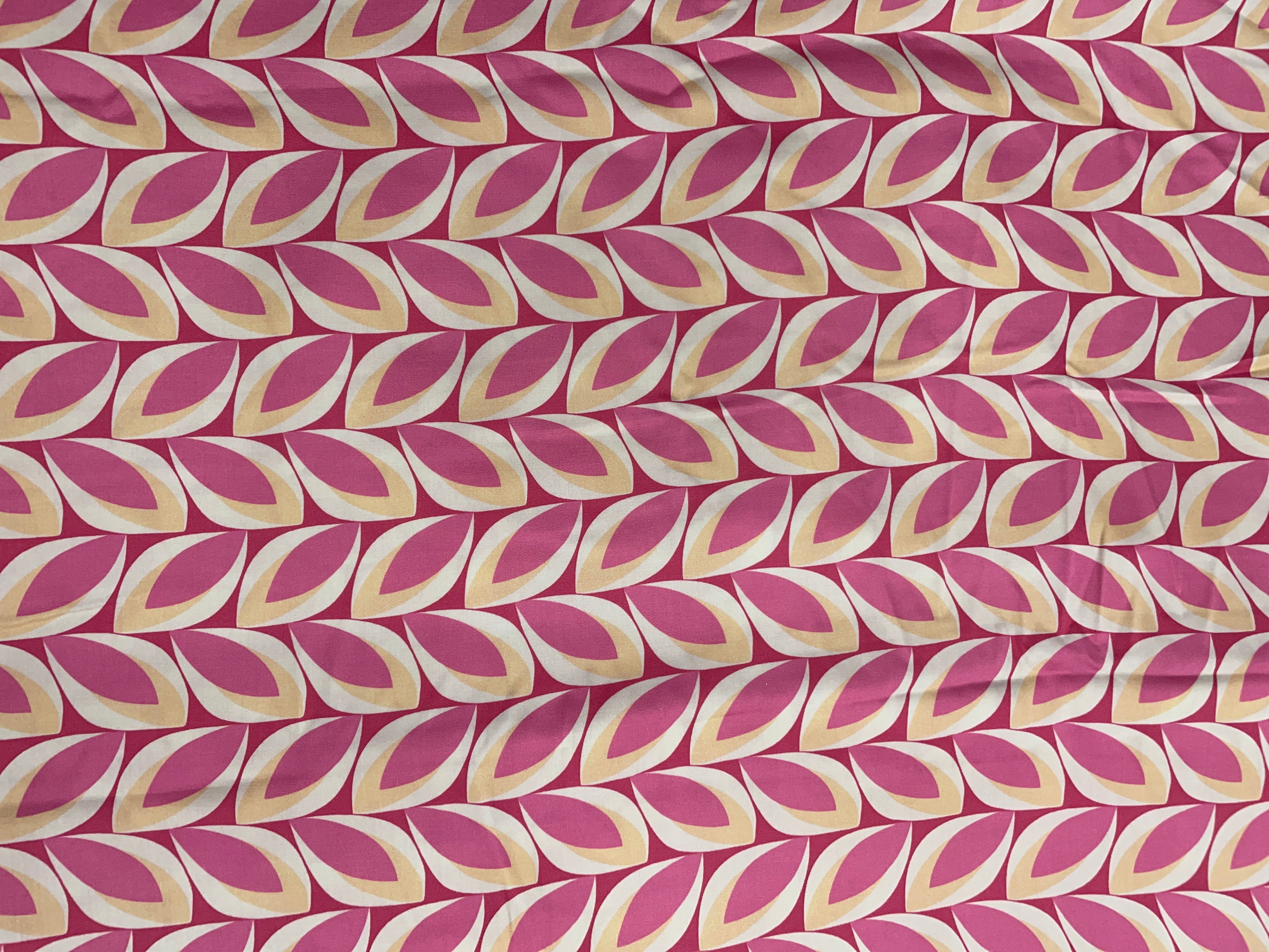 Pink Floral Modal Satin Print Fabric - Kapda Shop