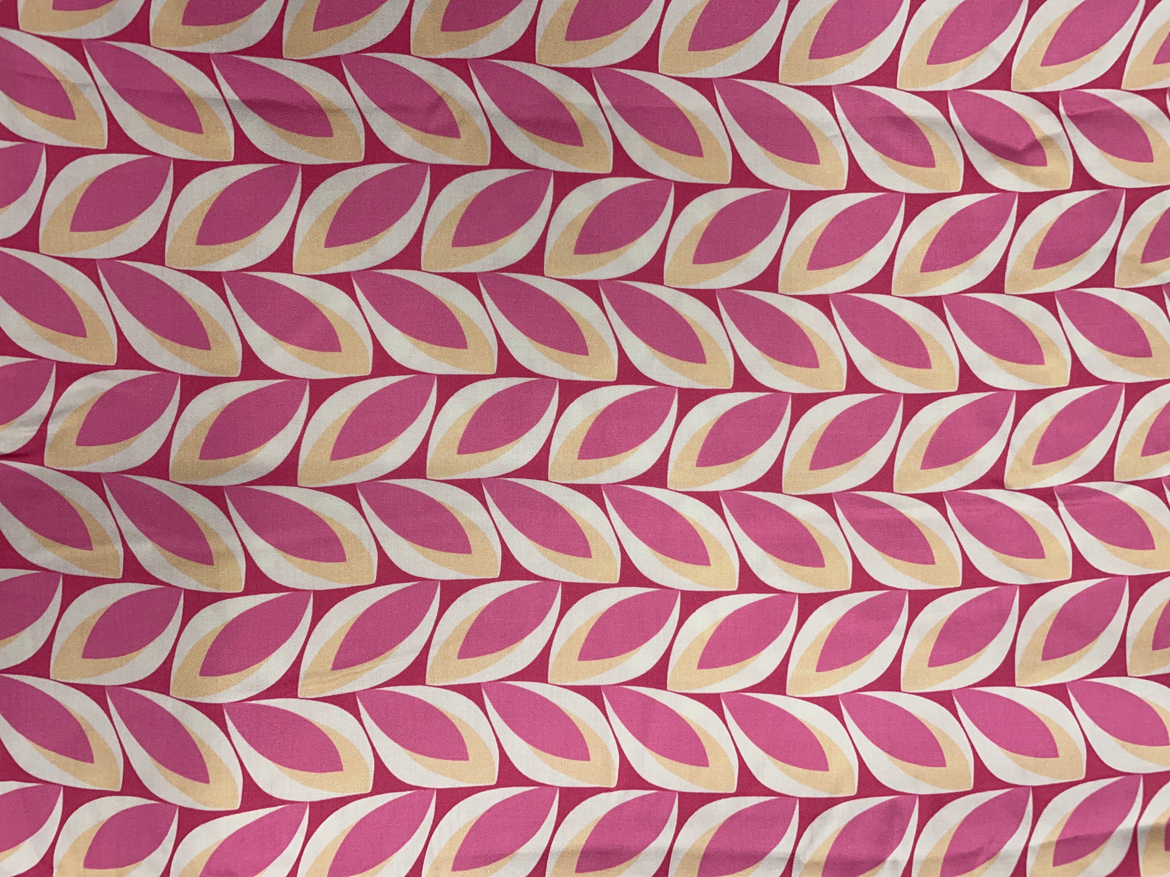 Pink Floral Modal Satin Print Fabric - Kapda Shop